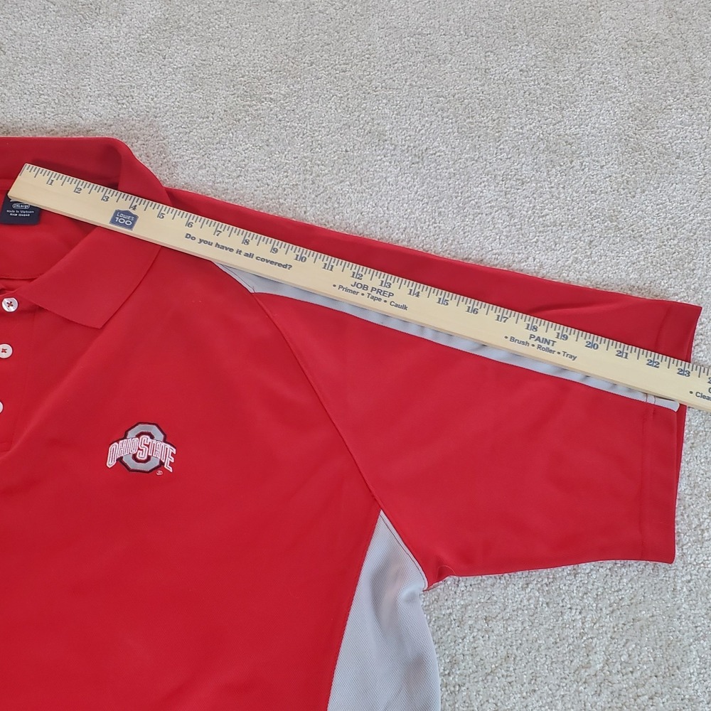 Starter Ohio State Men's Polo Shirt Size 2XL Red Gray Logo - Picture 8 of 16